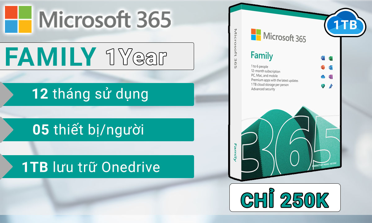 Microsoft 365 Family Bản Quyền