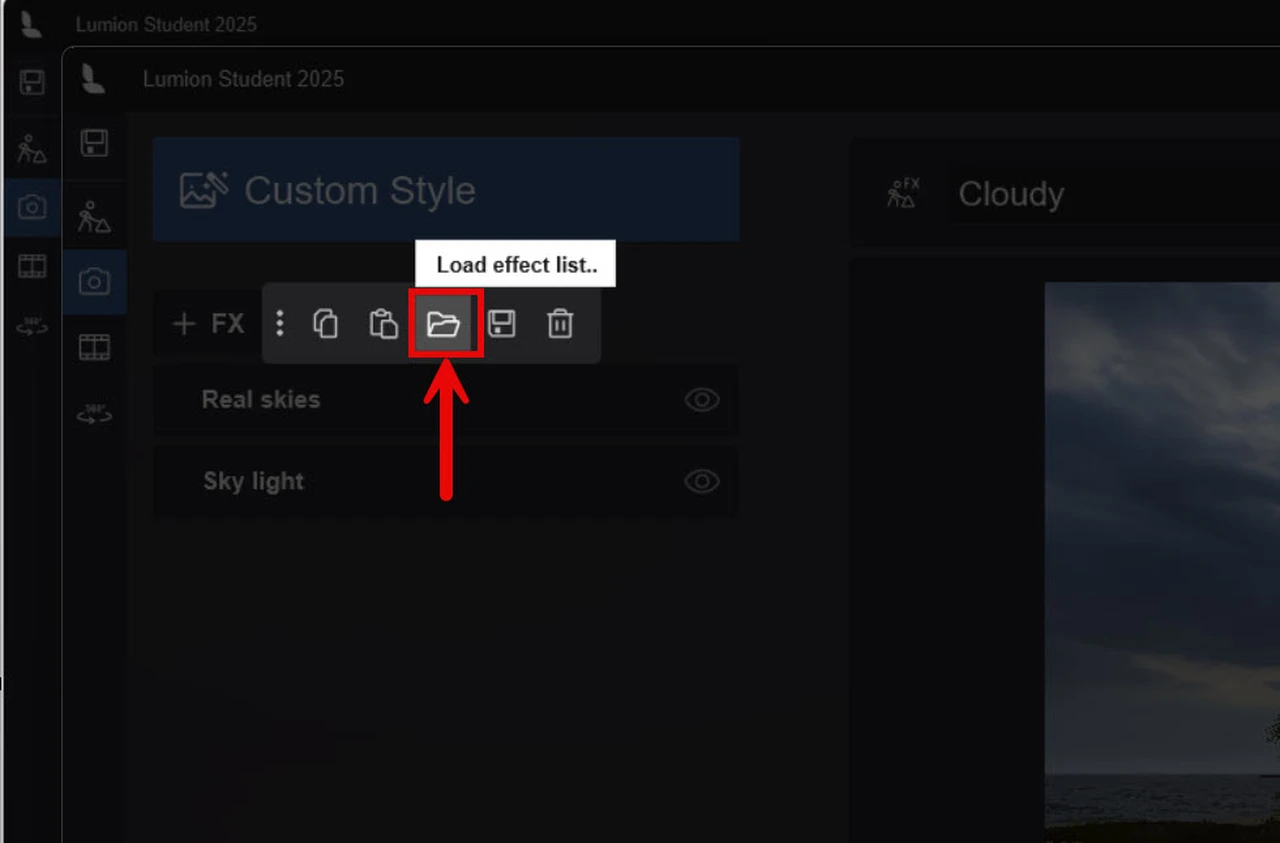 hướng dẫn load effect vào lumion