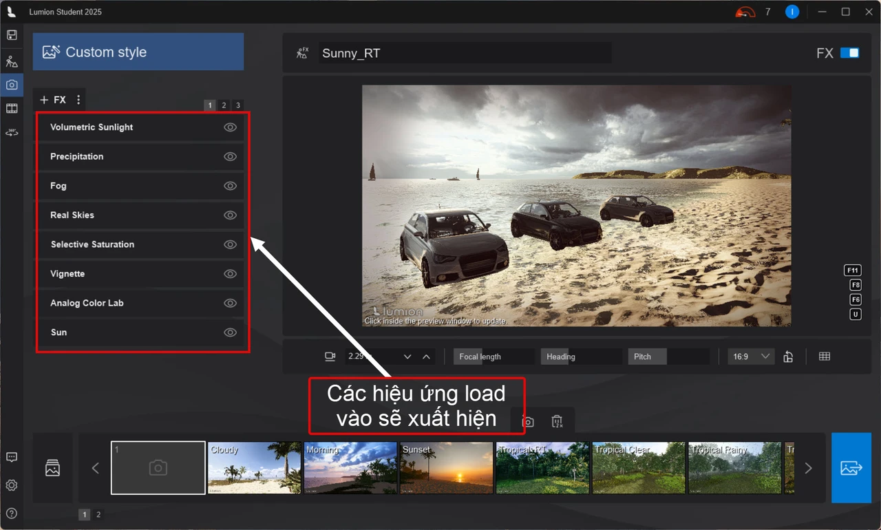 hướng dẫn load effect vào lumion