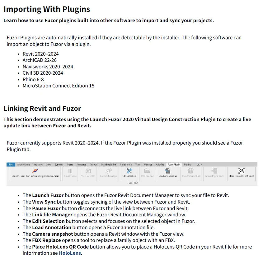 Fuzor - Import Plugin Revit