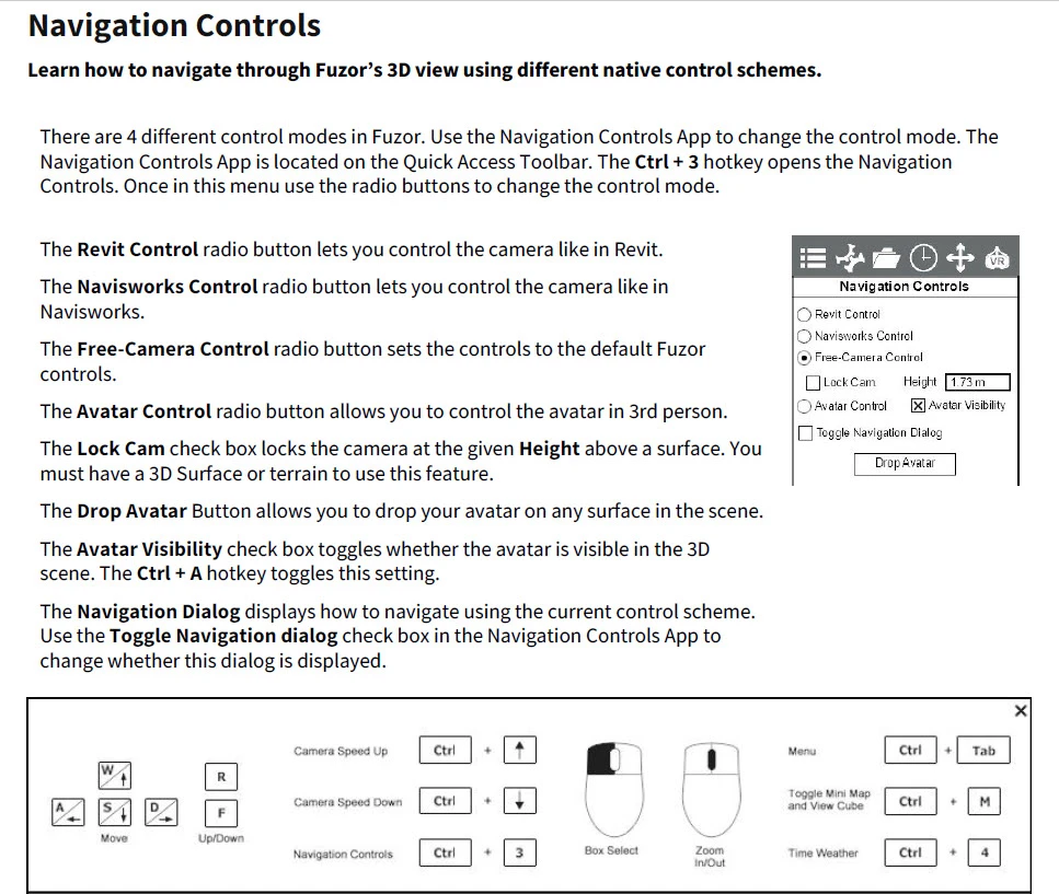 Fuzor Navigation Control