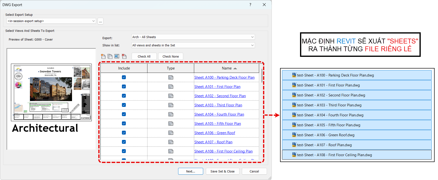 PLUGIN REVIT – XUẤT HÀNG LOẠT BẢN VẼ SANG AUTOCAD