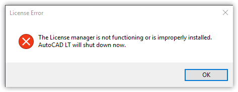 The License manager is not functioning or is improperly installed.