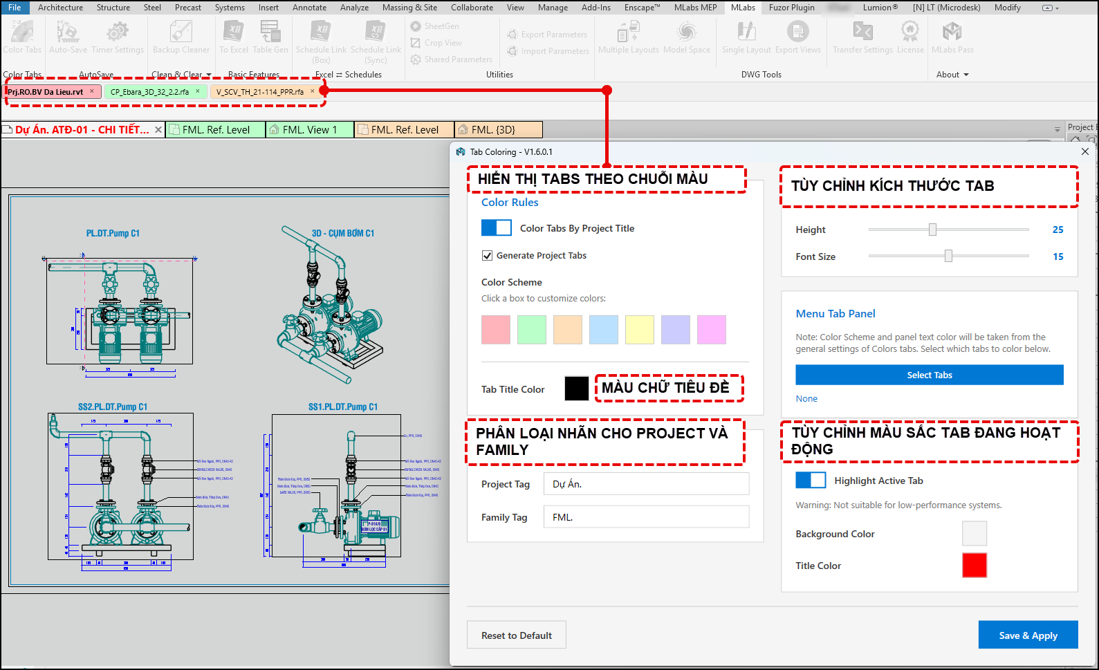 Plugin Revit - Color Tabs: Tối ưu hóa giao diện và quản lý view tabs