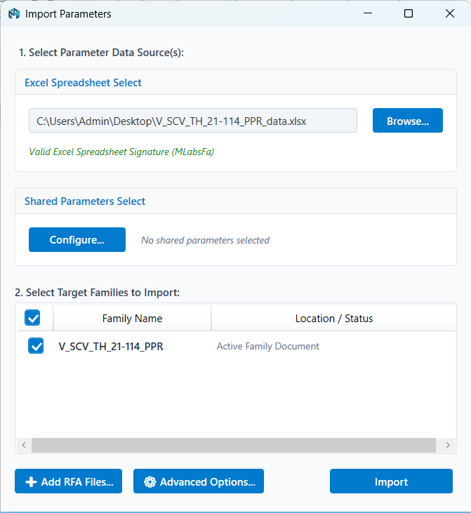 Import Parameter - Revit Mlabs Plugin