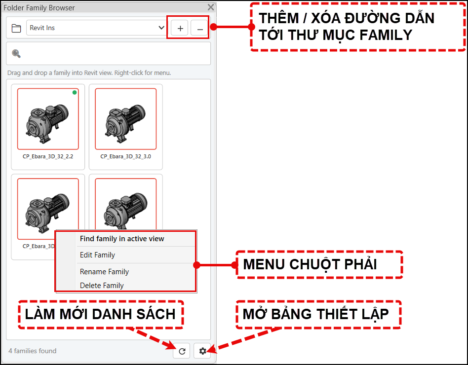 Plugin Revit - Folder Family browser - Hỗ trợ tìm kiếm và quản lý family bằng Folders