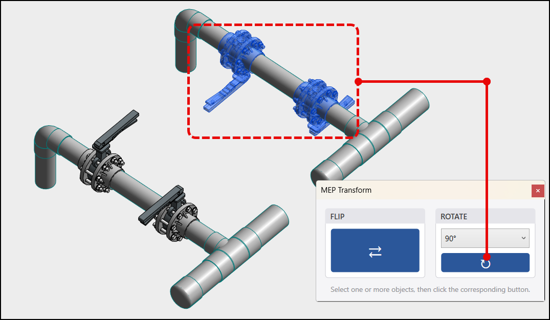 Plugin Revit MEP - Tính năng Xoay hàng loạt family