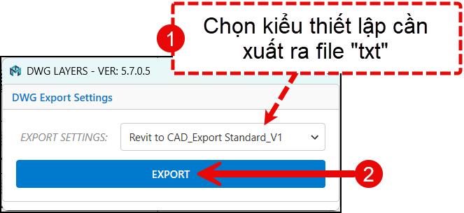Plugin Revit Xuat Cad-Export DWG Setings