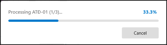 Plugin Revit Xuat Cad - Process bar