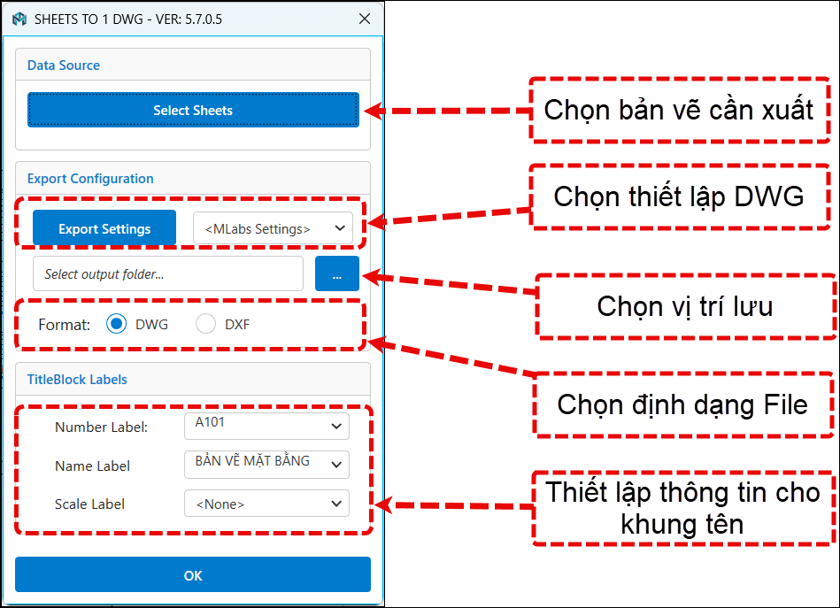 Plugin Revit Xuất Cad - Xuất Sheets Revit sang một Layout UI