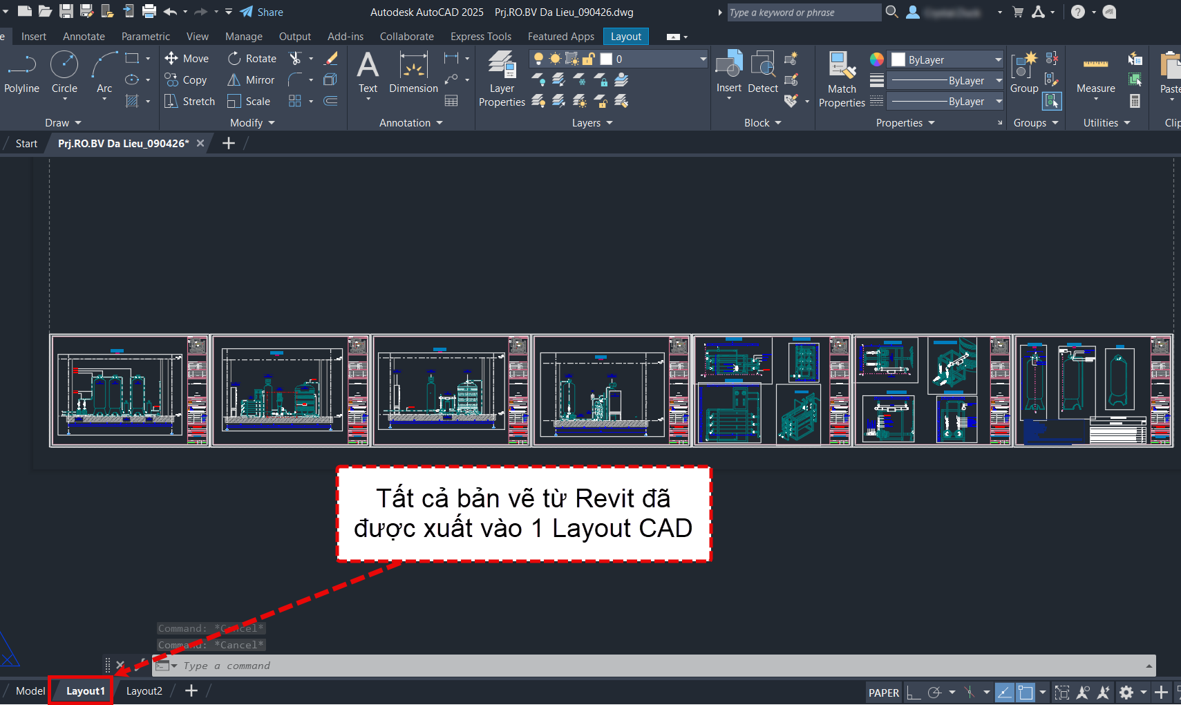 Plugin Revit Xuất Cad - Xuất Sheets Revit sang một Layout