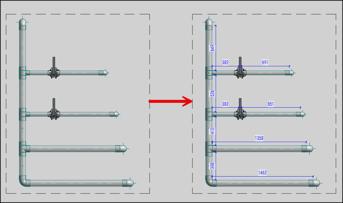 Plugin Revit-Ung Dung_DIM-Tạo nhanh kích thước ống